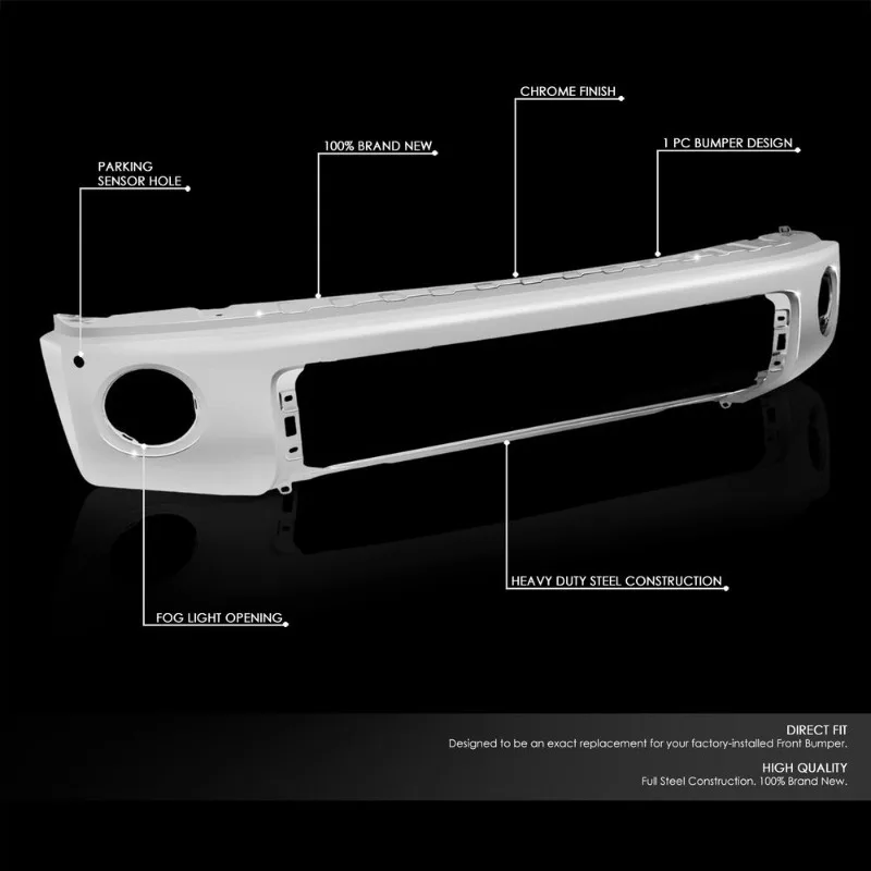 US For 07-13 Toyota Tundra Chrome Front Bumper Face Bar w/ Parking Sensor Holes