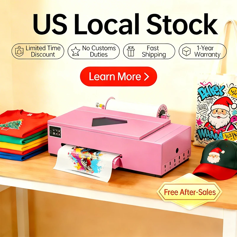

US Local Stock 13 inch Inkjet Roll to Roll XP600 Head DTF Printer Heat Transfer T-shirt Printing Machine A3 Pet Film DTF Printer