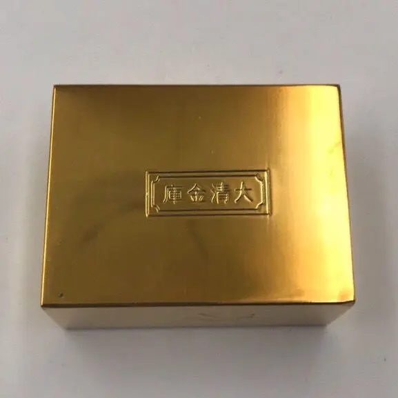 Qianlong Imperial Qing Vault Gold Solid Gold Brick Gold ingot Antique Collection Play Gifts Lucky Town House