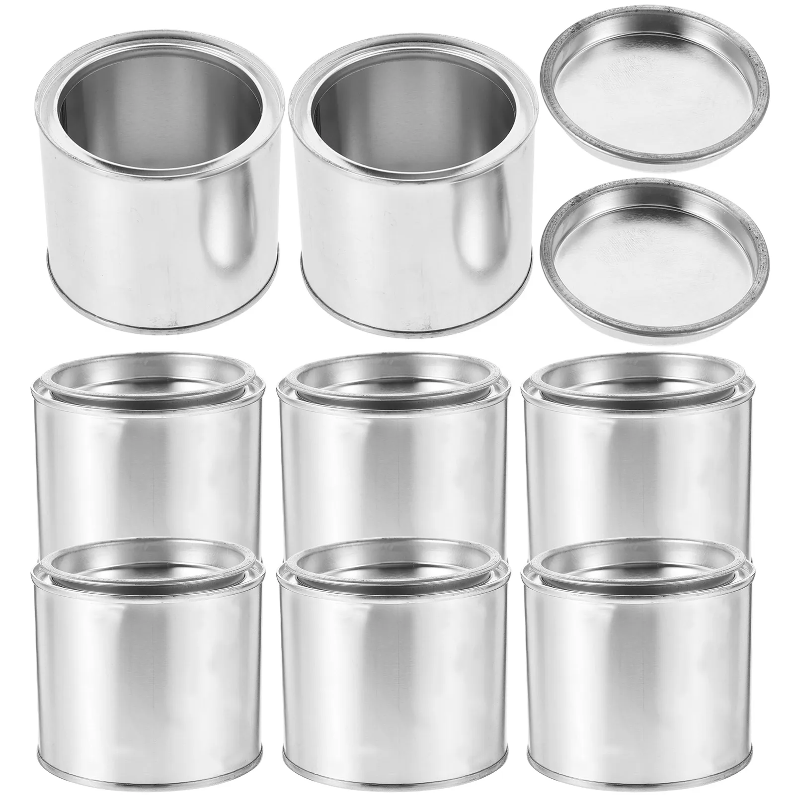 

8PCS Paint Mixing Iron Can Round Metal Oil Paint Cans Portable Printing Ink Storage Can Practical Paint Storage Can Sturdy Oil I