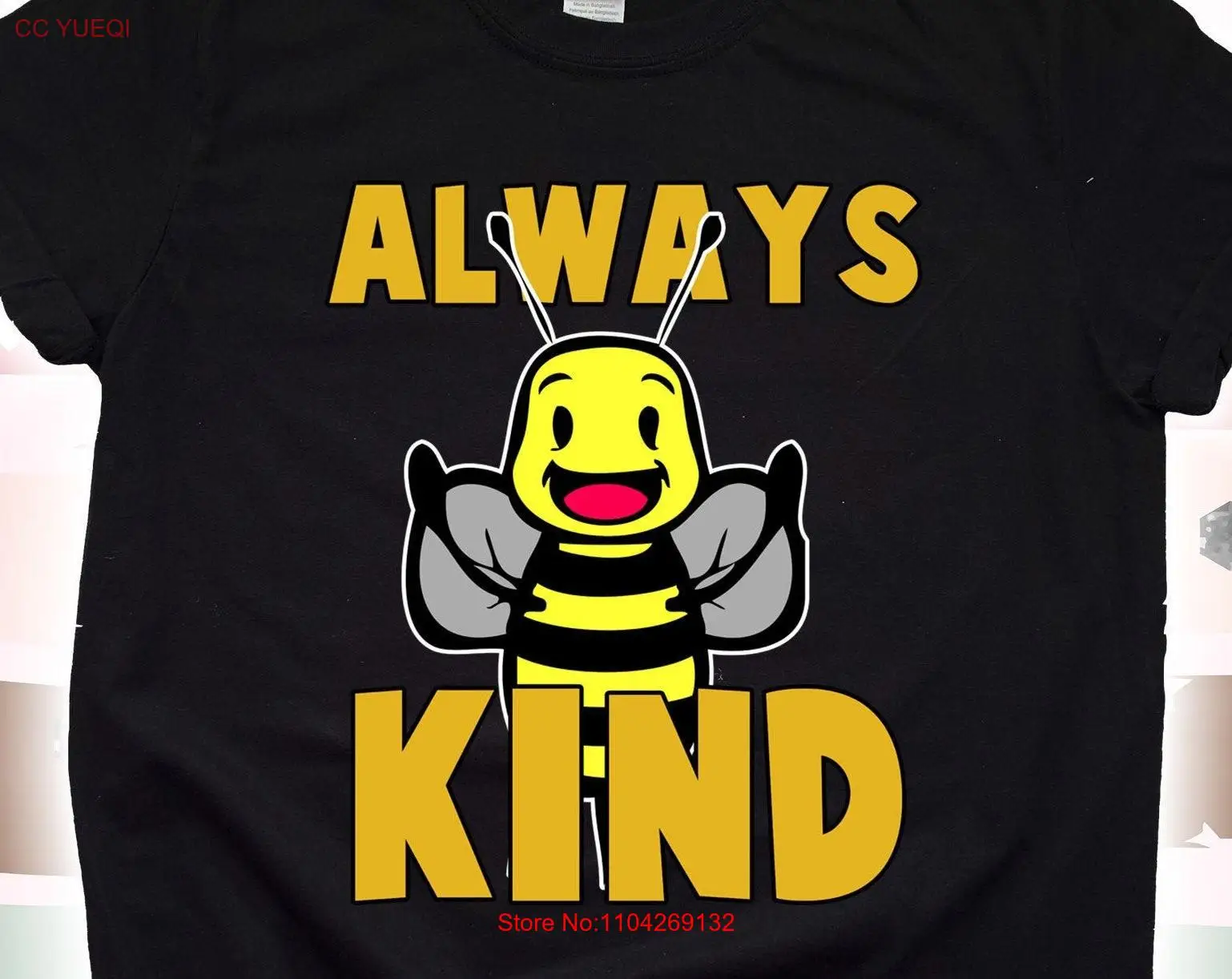 

Always Bee Kind Kindness T Shirt for Women Kids Teacher Be Positive Message Anti Bullying Positivity Quotes