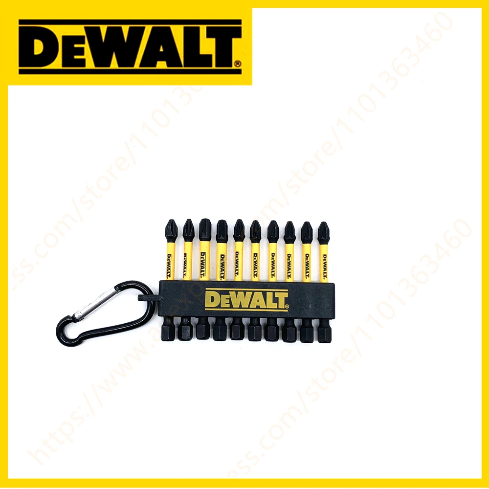 DEWALT 57mm PH2/PZ2/PZ3 Impact Bit Set of 10 with Keychain Power tool accessories