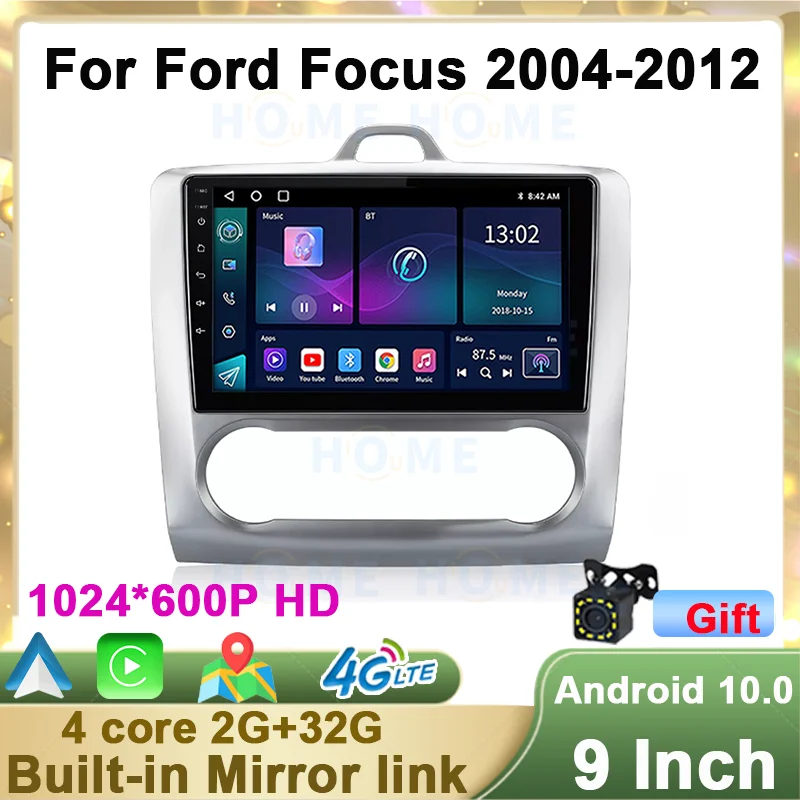 

Автомагнитола для Ford Focus 2 Mk 2 2004 - 2012 Android 10, мультимедийный видеоплеер с DVD-плеером, GPS-навигацией, автомагнитола 2 Din на Android