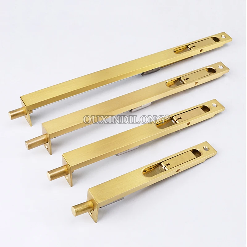 

Brand New 2PCS Solid Brass Door Bolts Lever Action Flush Slide Bolt Latch Lock 6'' to 48''