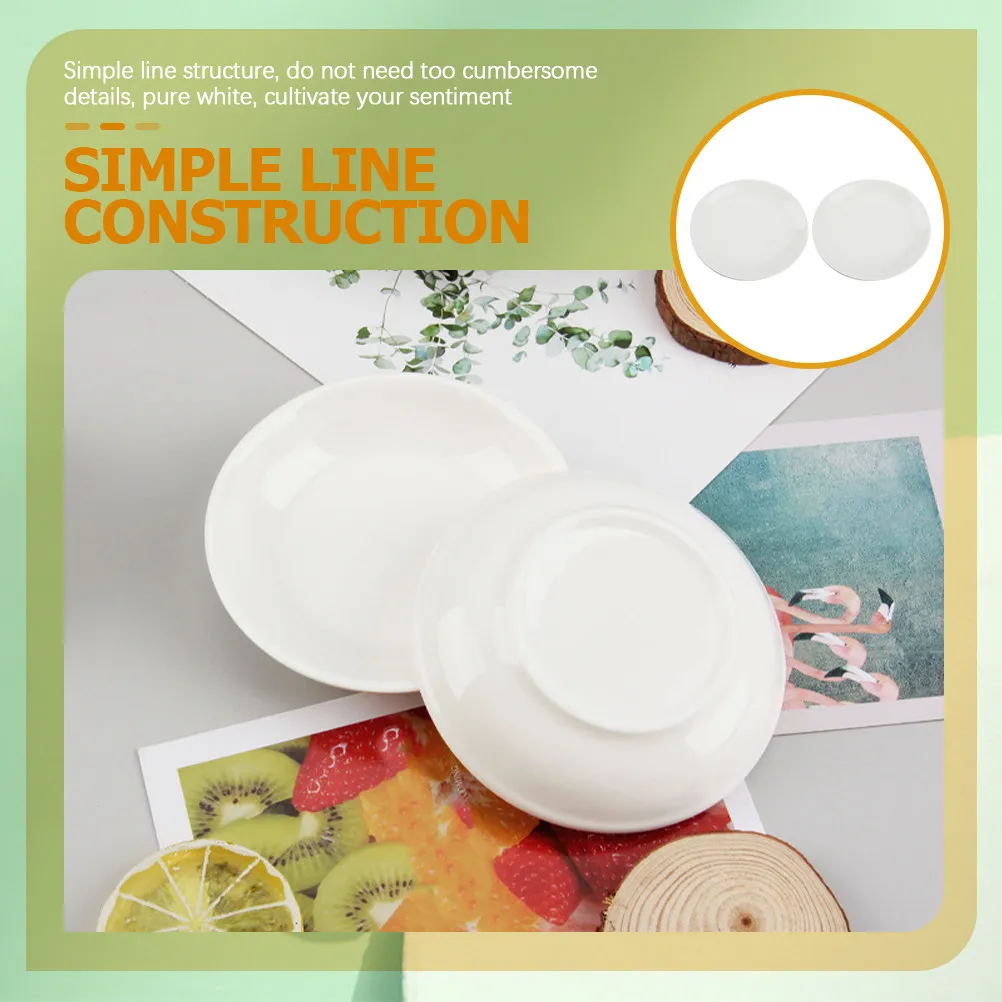 

2Pcs Round Ceramic Oil Warmer Dishes White 3.8 Inch Aroma Holder Replacement Tray for Electric Aromatherapy Burner Sauce