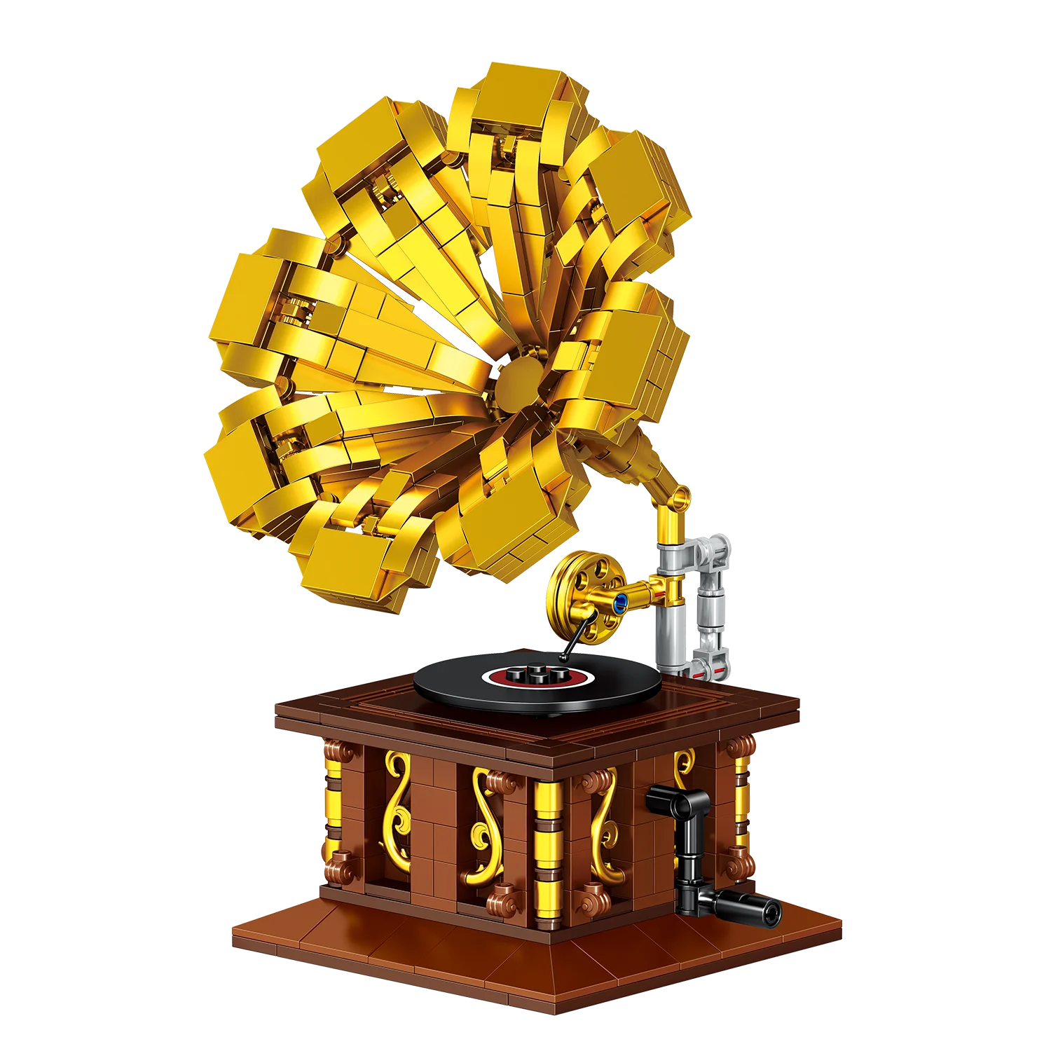 Antique Gramophone Building Block Set | Vintage Phonograph Design | Artistic & Educational Model Toy | Elegant Home Decor