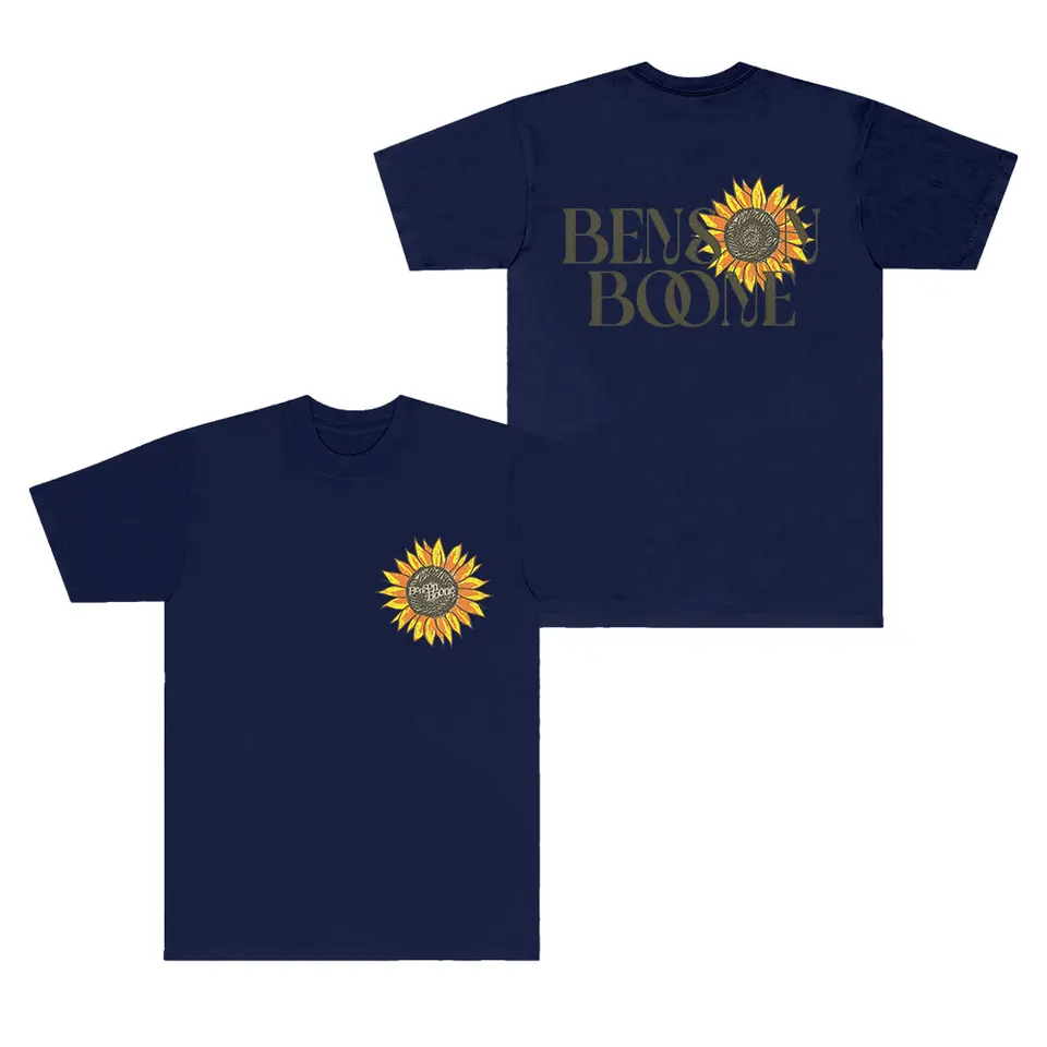 Benson Boone Sunflower Tee Fireworks and Rollerblades Tour Merch