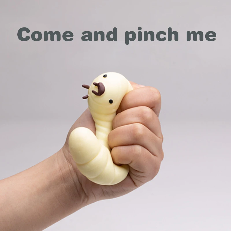 Jouets Mochi doux à rebond lent, Simulation de vers de farine de soja, jouet anti-Stress, jouet créatif et amusant à presser, Fidget sensoriel, cadeaux