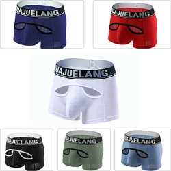 Boxer And Underpants Men's Mesh Panties Boxer Shorts Open Front Briefs Men's Beach Trunks Elastic Panties Bulge Briefs Underwear