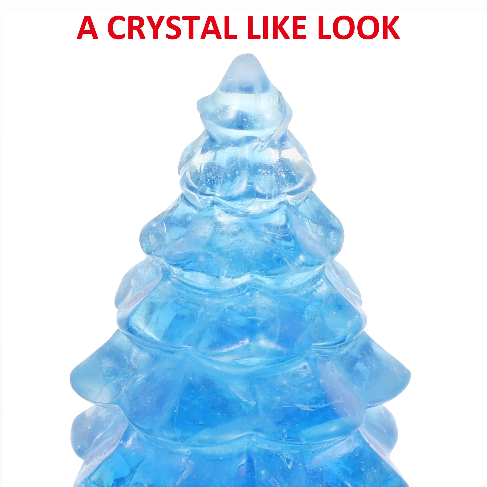 

Resin Christmas Tree Mini Desktop Decor Crystal Look Sturdy Lightweight Lifelike Festival Atmosphere Photo Props