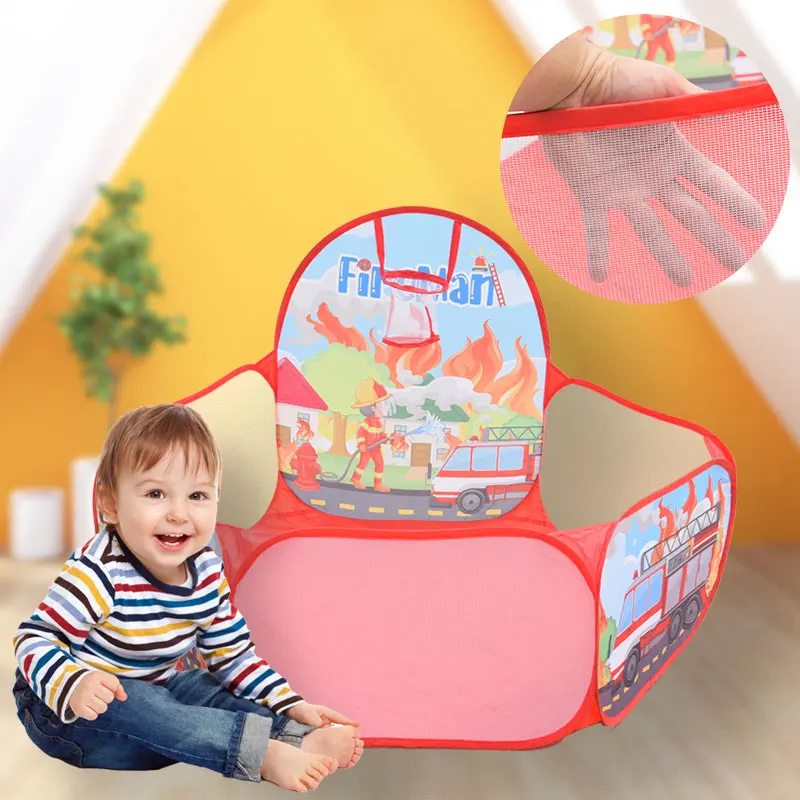 어린이 볼 풀 텐트, 휴대용 접이식 볼 피트 놀이 텐트, 바구니 포함, 야외 실내 스포츠 교육 장난감, 명절 선물