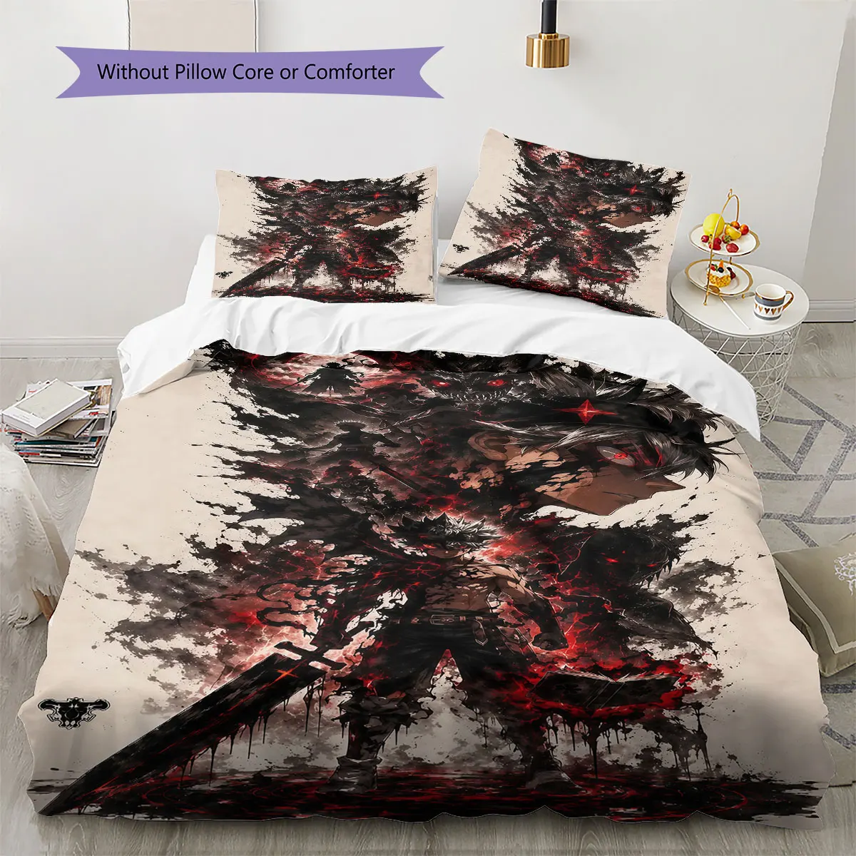 Black Clover Comfor Duvet Cover Child's Bedding Set,Extra Large Size Birthday Gifts Various Sizes Available -HE1