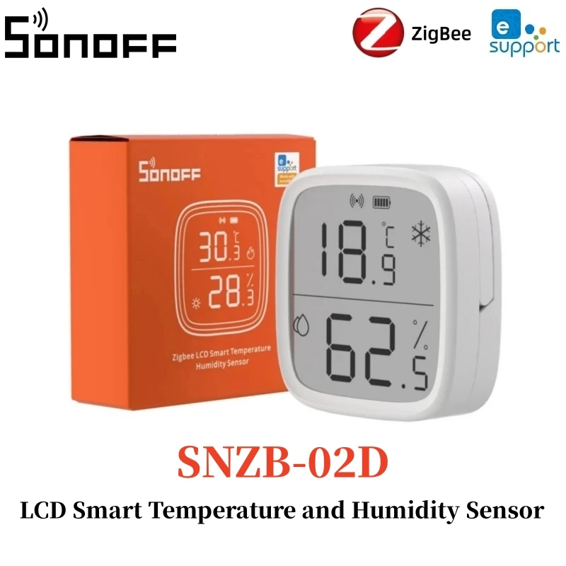 SONOFF SNZB-02D Zigbee LCD Smart Temperature Humidity Sensor Smart Home Remote Real-time Monitoring Work With Alexa Google Home