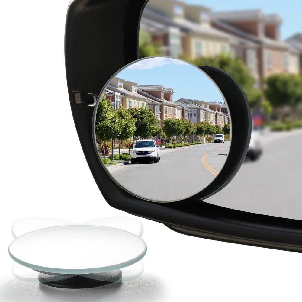 Car Blind Spot Rear View Mirror Wide Angle 360 Degree Adjustable Small Round Mirror Car Reverse Auxiliary Rearview Convex Mirror