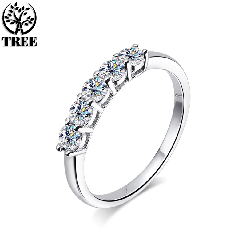 

ALITREE 3mm D Color Moissanite Ring For Women 925 Sterling Sliver Plated 18k White Gold Wedding Engagement GRA Certificate Rings