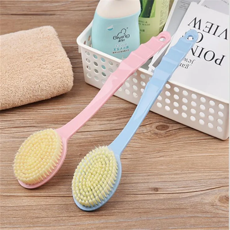 1pc Back Body Bath Shower Cleaning Brushes Bath Brush Long Handle Exfoliating Scrub Skin Massager Exfoliation Bathroom Brush