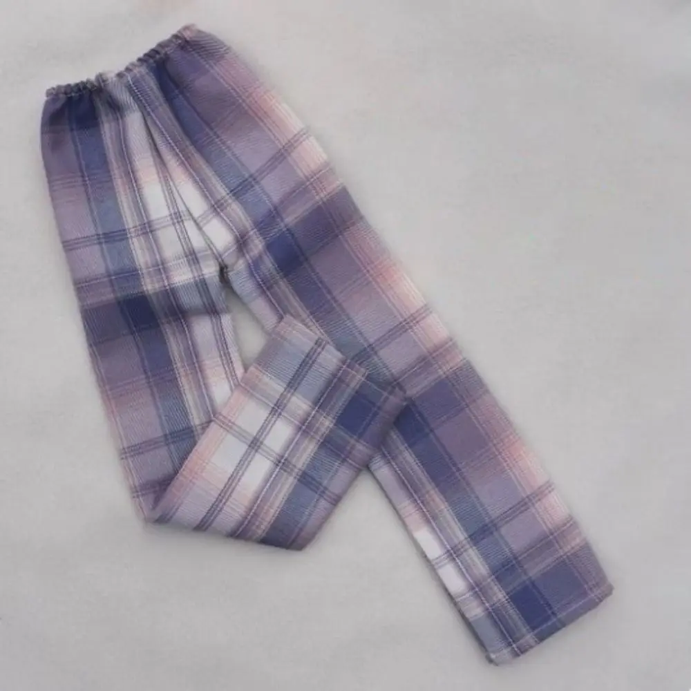 Wysokiej jakości spodnie w kratę, mini urocze spodnie księżniczki, akcesoria DIY, odzież codzienna, spodnie dla lalek 1/4 BJD 45cm
