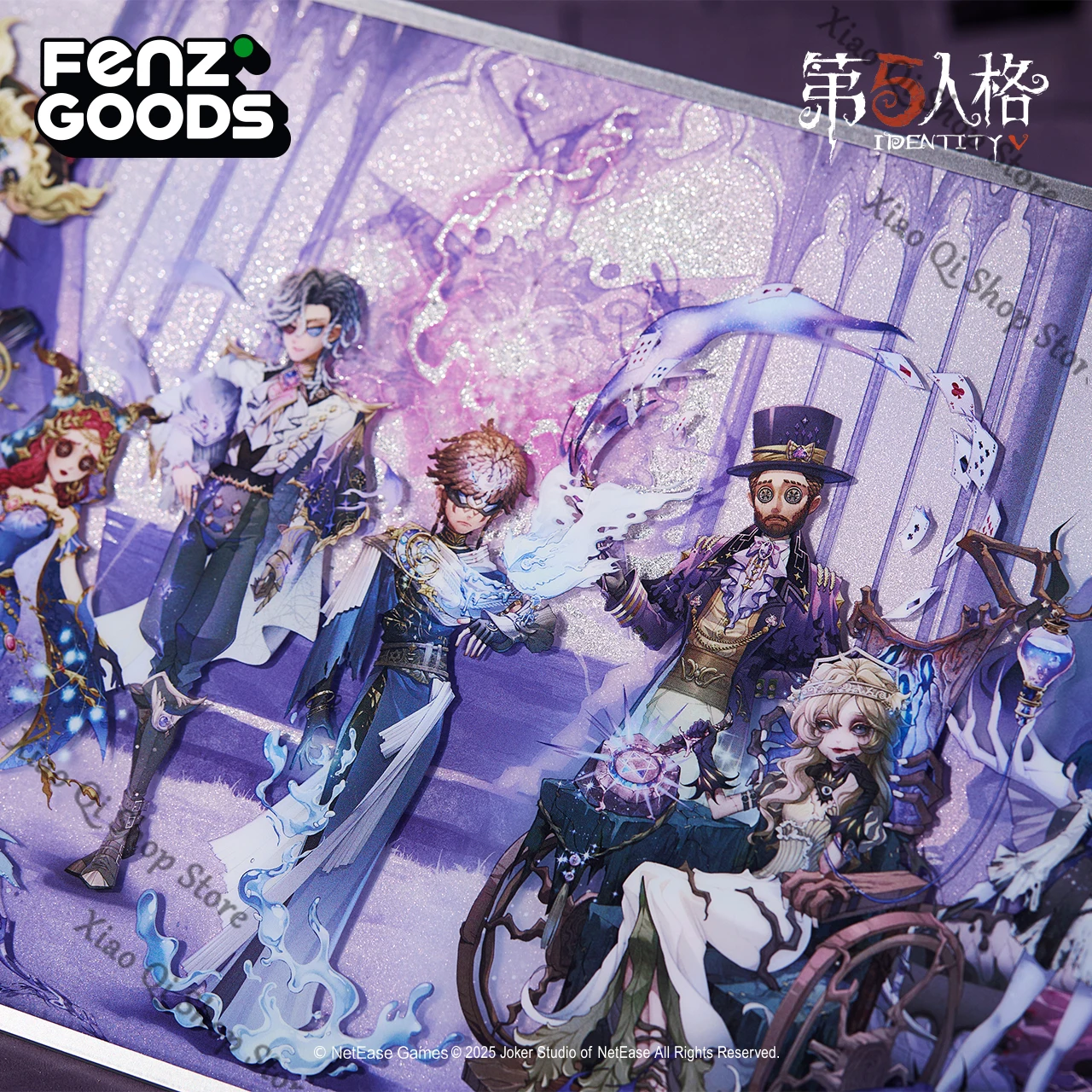 Identity V ambito serie fantasma mágico papel acrílico de color doble Flash decoración de cebolla plateada tablero de firma recoger