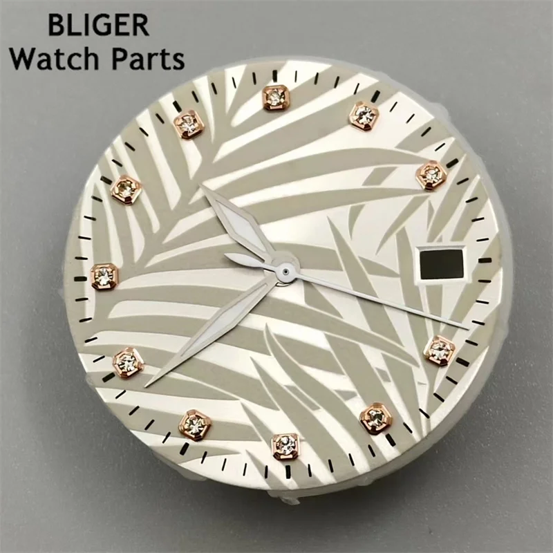 BLIGER 29 мм белый темно-зеленый золотой циферблат светящийся циферблат подходит для механизма NH35