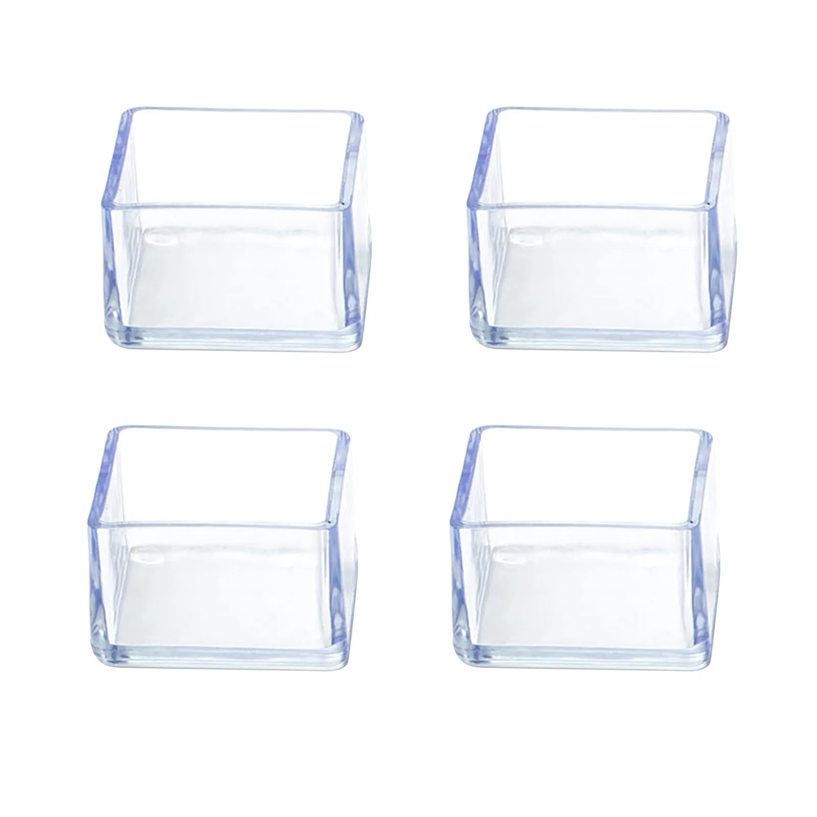 Transparente PVC redondo ou quadrado cadeira perna, mesa de móveis perna, piso pés tampa, meias, plugues protetor, decoração de casa, 4pcs por conjunto