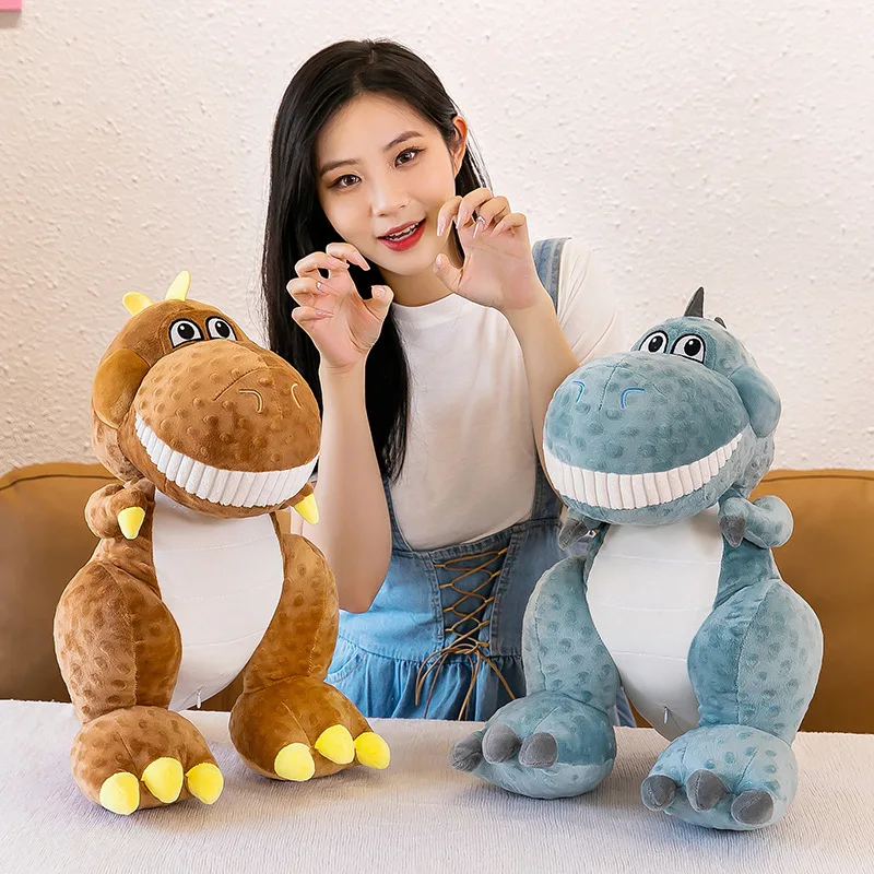 Cute Simulation Cartoon Green Blue Dinosaur Plushies Doll Creative Boy Sleeping Pillow Plush Toy Tyrannosaurus Rex Doll Gifts