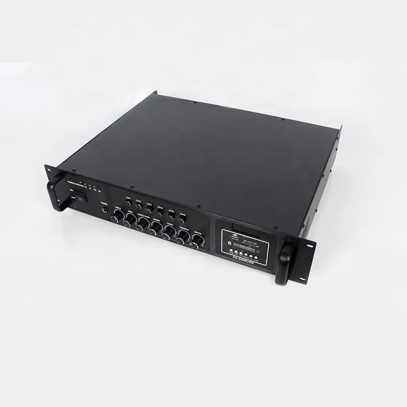 2U Dual Channel Professional Amplifier With 2 Microphone Inputs