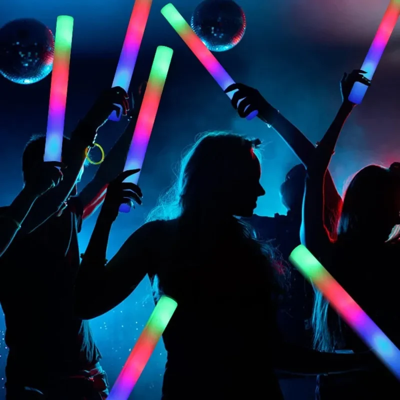 Glow Sticks จํานวนมาก, LED โฟม Glow Sticks ใน Dark Party Supplies 3 โหมดสีสันกระพริบ, สําหรับงานแต่งงาน, คอนเสิร์ต, ปาร์ตี้, Raves