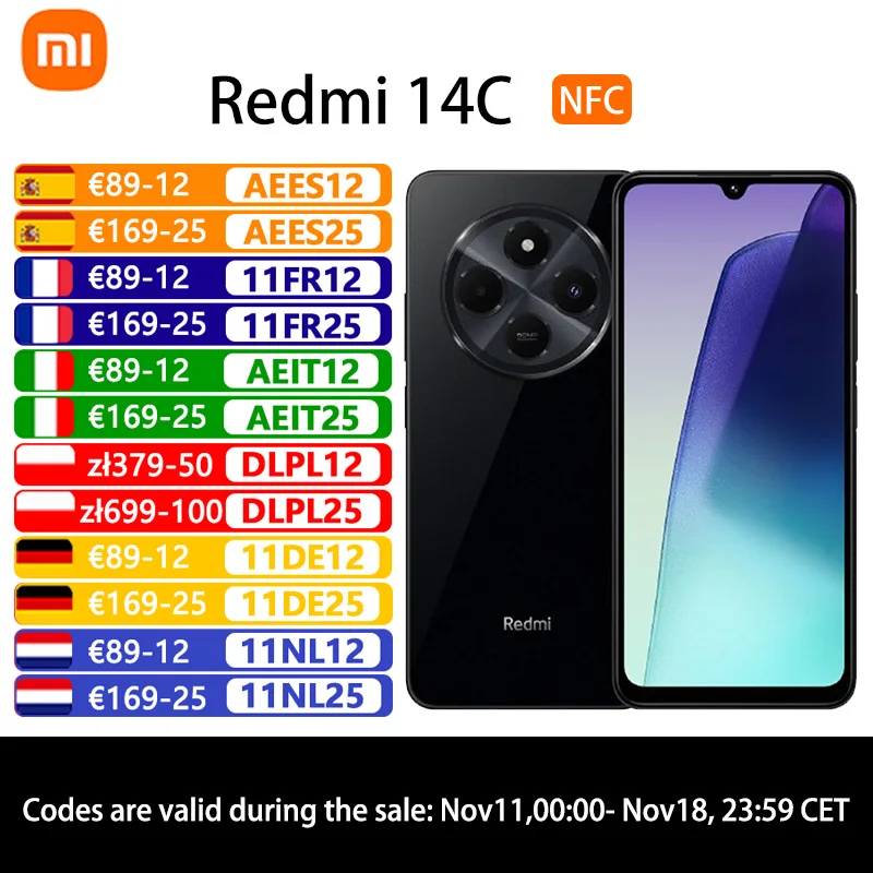 Xiaomi Redmi 14C NFC smartphones MediaTek Helio G81-Ultra 6,88 screen 120 Hz dual camera with IA 50 MP