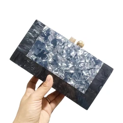 Vintage Schoudertassen Acryl Kettingtas Luxe Vrijetijdspatchwork Trend Crossbody Diner Nieuwe Clutch Avondtas