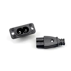 C8 male power socket C7 female plug power outlet embedded electric connector connector 35mm*15mm AC 2.5A 5A 250v