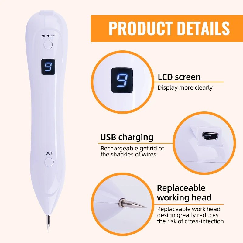 Plasma Pen Skin Warts Tags Tattoos Black Spots Papilloma Warts Moles Acne Removal Beauty Instrument Skin Care Tools USB PLUG