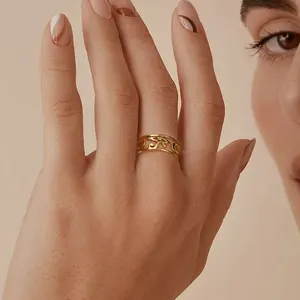 Yilocd-Aço Ai Cập không gỉ Ai Cập Ra Ualnel có thể điều chỉnh cho phụ nữ, Horus Eye, Ankh Cross, Amulet Ring, Ai Cập trang sức Doanh số bán thân của Ai Cập - 5