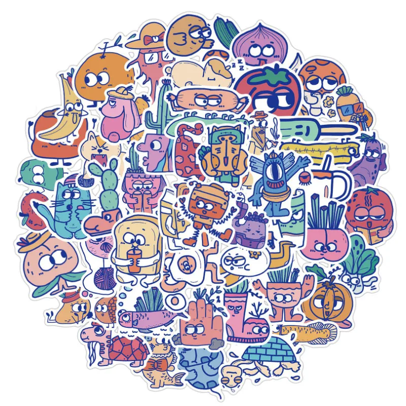 10/30/50pcs Cartoon Monster Image Graffiti Stickers Waterproof Skateboard Travel Phone Laptop Kids Toys Decal Decor Stickers