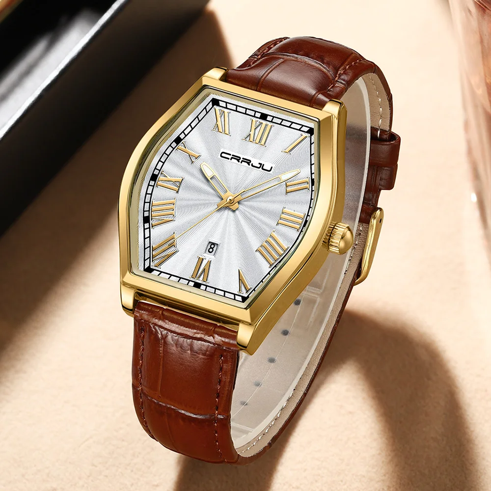 CRRJU Mens Watches Quartz Analog Wrist Watch for Men with Date Dress Watch Elegant Gift for Men