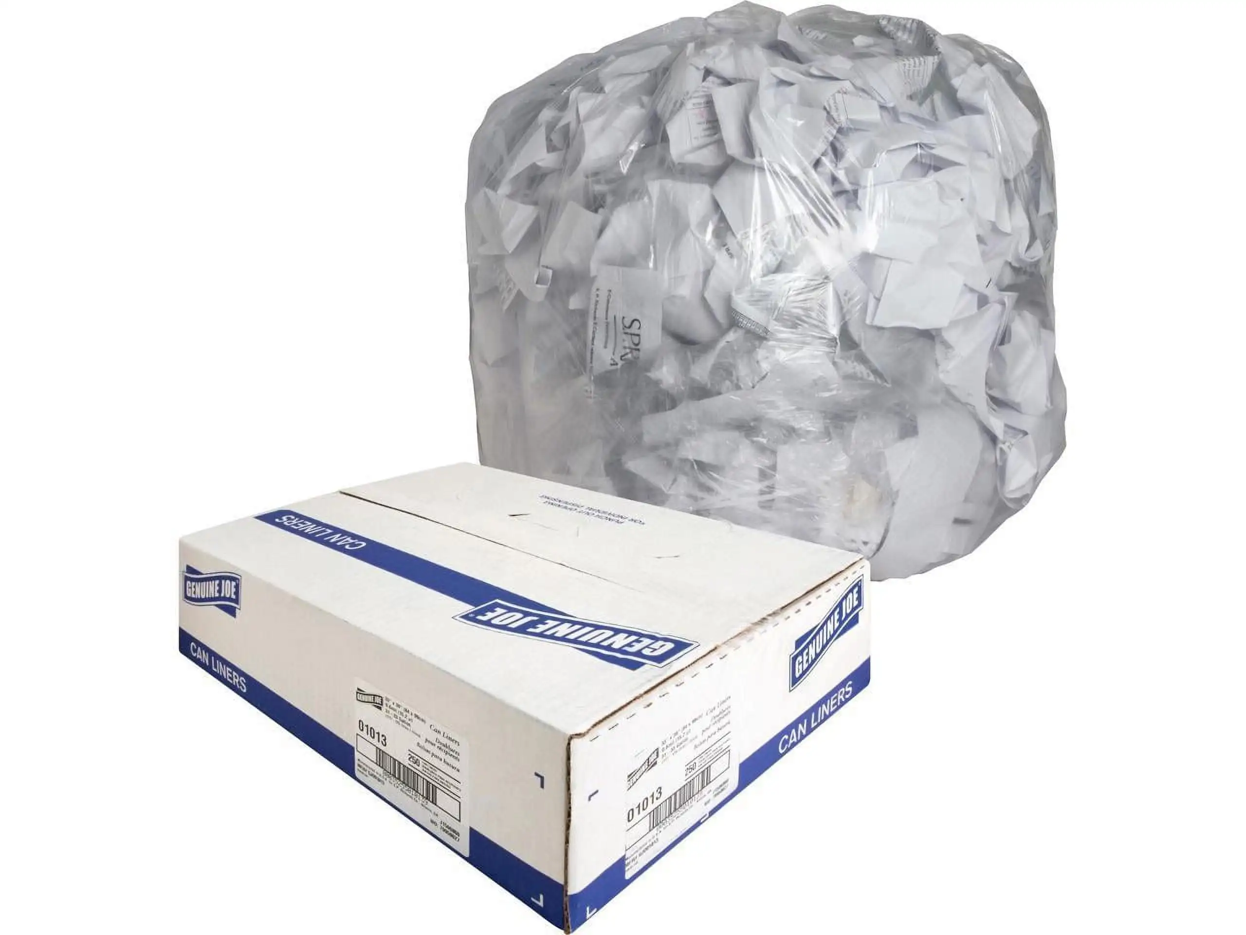 

Genuine Joe Trash Can Liners 31-33 Gallon.6Mil 33X39 250/Ct Cl 01013
