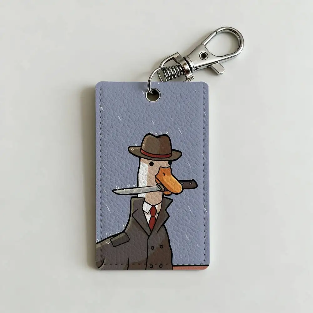 Cartoon Cute Goose Duck Badge Holder Keychain For Bank Business Work Card Holder Student Card