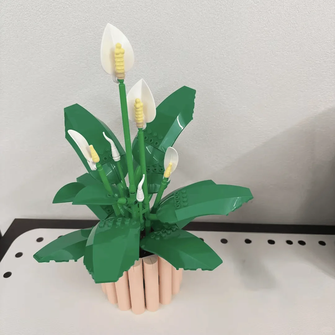 Moc 474Pcs Flower Peace Lily Puzzle Building Blocks Toy Gift Ornament Gift Birthday Gifts Home Decor Decoration - view 3
