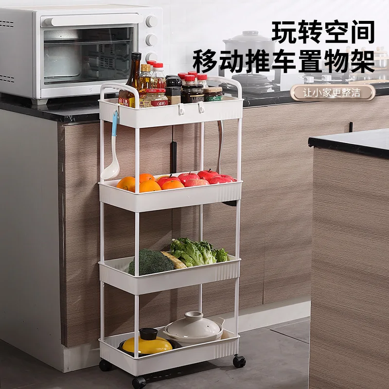 Kitchen Storage Rack Plastic Multi Layer Floor Standing Shelf For Kitchen Supplies Storage Basket For Vegetables And Fruits