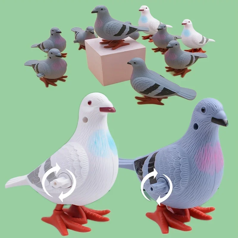 1PC Plastic Clockwork Jump Toy Cute Jumping Pigeon Clockwork Kid Boy Girl Simulation Animal Jumping Clockwork Gift Home Decor