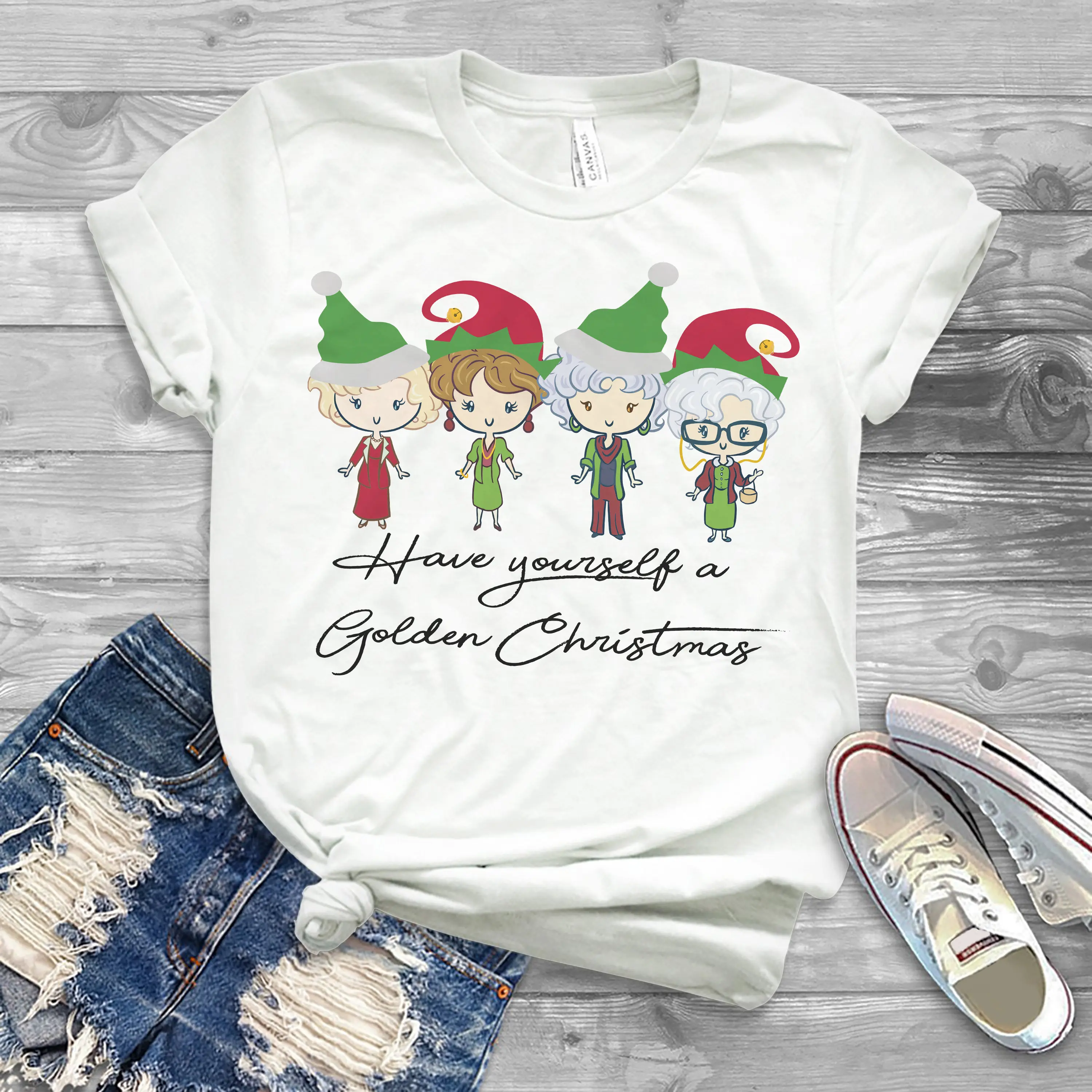 Have Yourself A Golden Christmas T-Shirt, The Golden Girls Shirt, Gift Tee For You And Your Friends