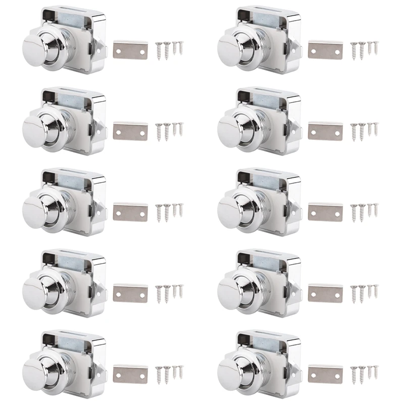 

10PCS Camper Car Push Lock Diameter RV Caravan Boat Motor Home Cabinet Drawer Latch Button Locks Furniture Hardware