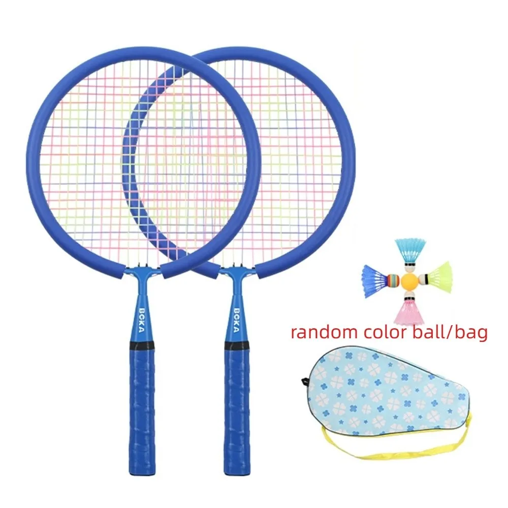 

Shock Absorbing Children Badminton Rackets Lightweight Portable Children Badminton Racquets Anti Slip Handle Iron Alloy