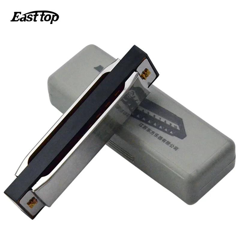 Easttop T10-3 10 Hole Blues Harmonica C Key woodwind musical Instrument Diatonic Harp gaita Metal Cover ABS Comb Melodica Mouth