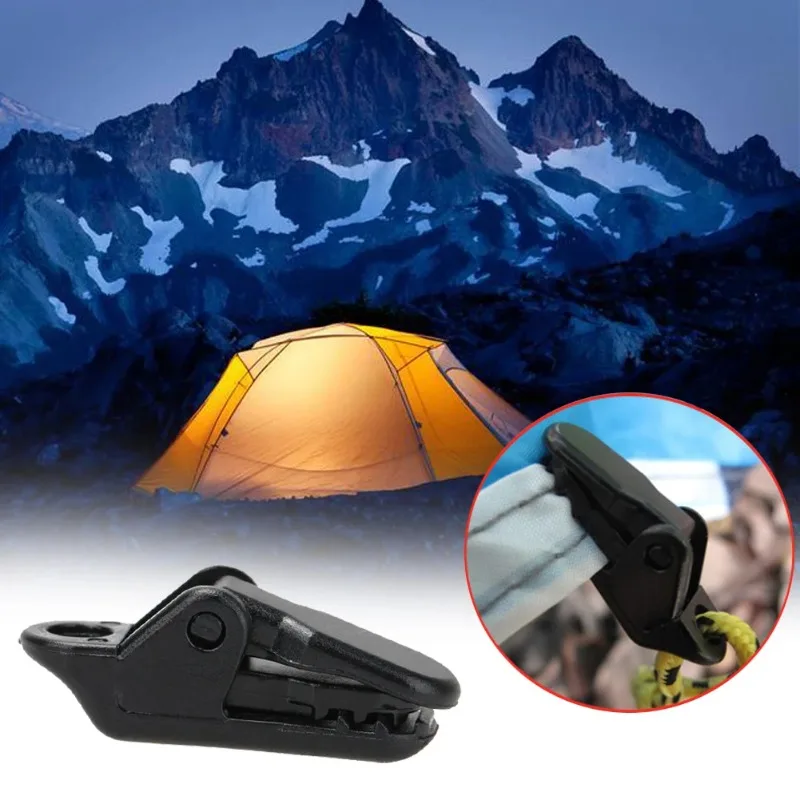 Tarpaulin Clip Tent Canopy Clip Buckle Outdoor Wind Rope Clamps Reusable Awning Mountaineering Camping Accessories Equipment