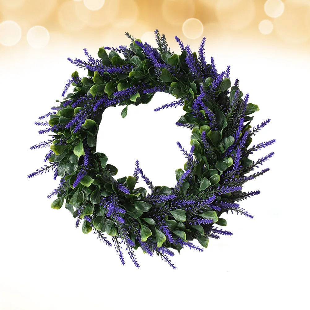 

Purple Lavender Artificial Wreath Garland Decor Wedding Hanging Home Decoration Photo Prop Country Style Realistic Texture