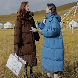 ZJAISS 2026 Down Coats New Long-style Cotton Dress Korean Version Large Size Korean Fashion Jackets Winter Heat Parka Feminina