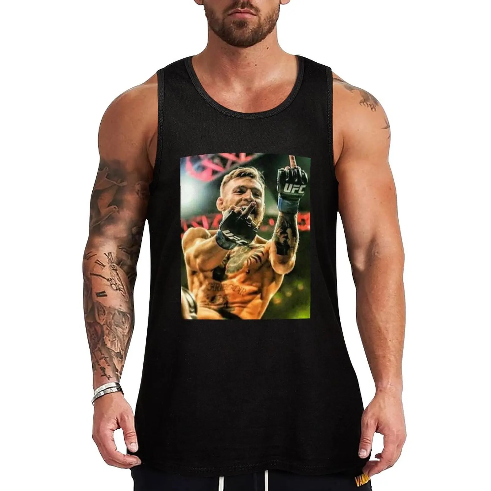 

New Conor McGregor Middle Finger Design Tank Top Men's clothing brands gym men gym accessories man Vest for boy