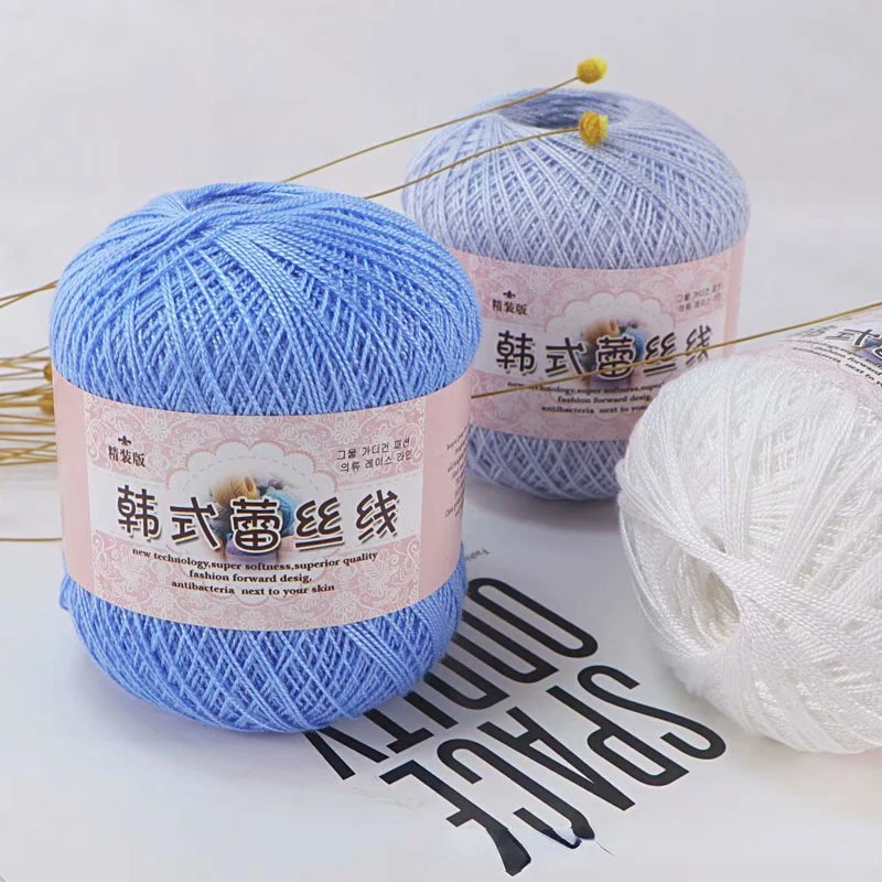 50g 8 # Lace Thread Knitting Yarn Pure Cotton Linen Thread Summer Ice Silk Thread Hand Made Diy Fine Woven Shawl Crochet Wool