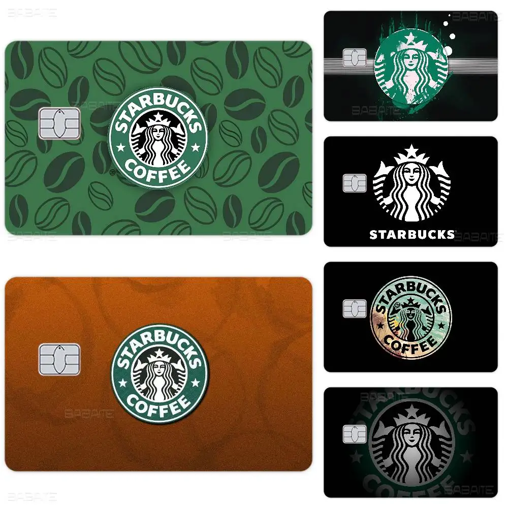 Famous Coffee Cool S-Starbucks LOGO Anime Spend Or Save Shell On Off Ultra Thin No Fade Sticker Skin Cover Film For Credit Card