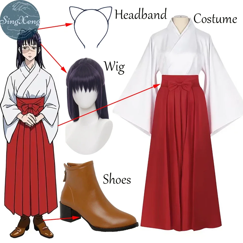 SingXeng Anime Iroi Utahime Cosplay Costume Utahime Iroi Kimono Uniform Wig Full Suit Halloween Uniform Customize